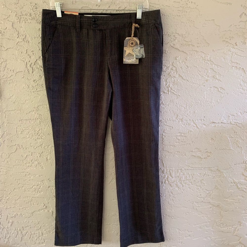 Converse NWT Gray Plaid Pants Size 10